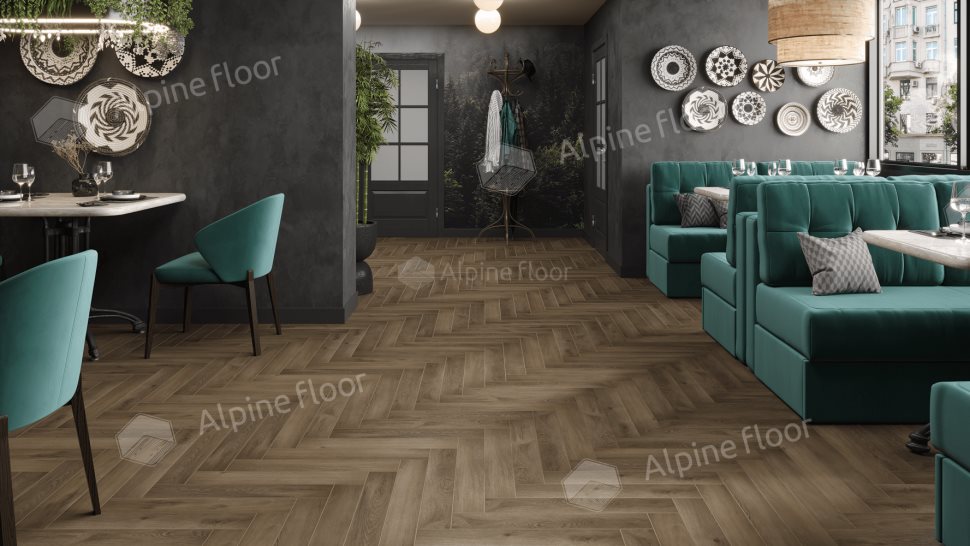 Ламинат "Alpine Floor" Herringbone 12 PRO Дуб Анжу (606*101*12 мм) — купить в Полевском
