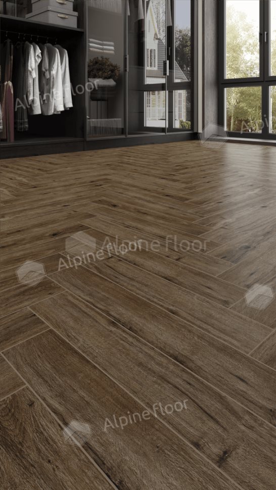 Ламинат "Alpine Floor" Herringbone 12 PRO Дуб Бордо (606*101*12 мм) — купить в Полевском