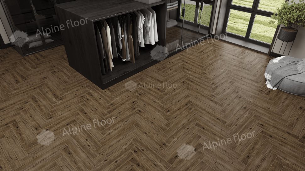 Ламинат "Alpine Floor" Herringbone 12 PRO Дуб Бордо (606*101*12 мм) — купить в Полевском