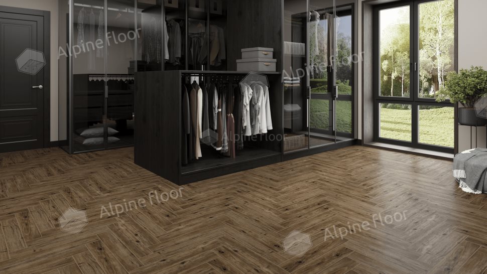 Ламинат "Alpine Floor" Herringbone 12 PRO Дуб Бордо (606*101*12 мм) — купить в Полевском