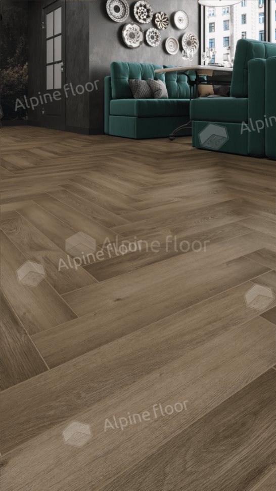 Ламинат "Alpine Floor" Herringbone 12 PRO Дуб Анжу (606*101*12 мм) — купить в Полевском