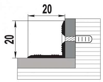 Порожек алюминиевый ПУ-05-1 (900*20*20 мм)